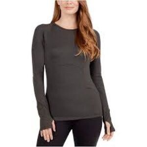 NWOT Spyder Active Blue Grey Long Sleeve Top with Built-In Zip Pocket. Size: L.